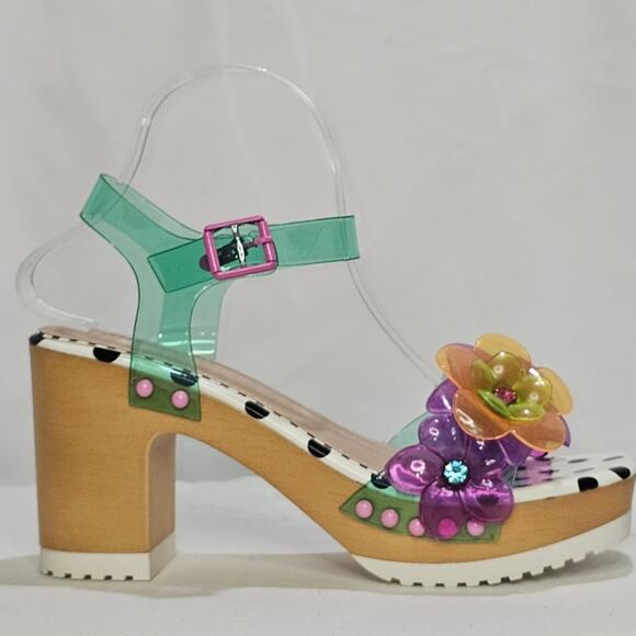 Betsey Johnson Women's Beckket Lucite Dress Sandals Size 9 Teal NWT - Picture 4 of 8